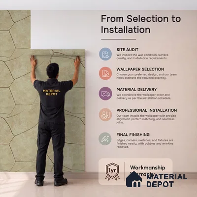 88602 | Warm Beige Crackle Stone Patterned Wallpaper - 5 Meter x 42 Inches, 57.41 Sq. Ft. (Min. 15% Wastage)