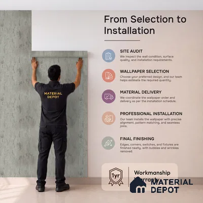 Z1009-4 | 10 Meter x 21 Inch PVC Texture Look Wallpaper - 57 Sq. Ft. | Minimum 15% wastage during installation