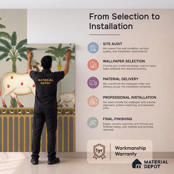 Surabhi Pichwai Wallpaper, Customised for Walls(Canvas)
