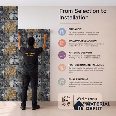 WK100-03 | 10 Meter x 21 Inches Patterned Look Wallpaper - 57.41 Sq. Ft. | Minimum 15% wastage during installation