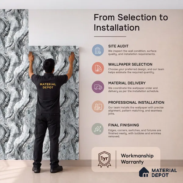WK100-08 | 10 Meter x 21 Inches Marble Look Wallpaper - 57.41 Sq. Ft. | Minimum 10% wastage during installation