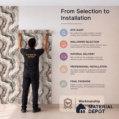 WK100-05 | 10 Meter x 21 Inches Marble Look Wallpaper - 57.41 Sq. Ft. | Minimum 10% wastage during installation