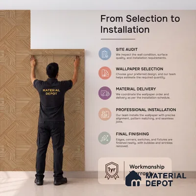 WK100-11 | 10 Meter x 21 Inches Patterned Look Wallpaper - 57.41 Sq. Ft. | Minimum 15% wastage during installation