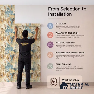 WK100-14 | 10 Meter x 21 Inches Patterned Look Wallpaper - 57.41 Sq. Ft. | Minimum 15% wastage during installation