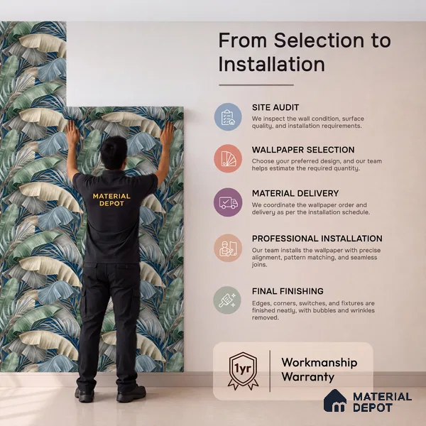 WK100-27 | 10 Meter x 21 Inches Florals Look Wallpaper - 57.41 Sq. Ft. | Minimum 15% wastage during installation