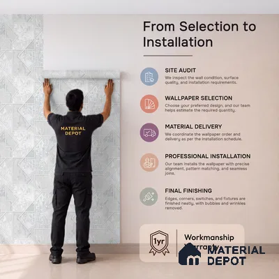 WK100-31 | 10 Meter x 21 Inches Patterned Look Wallpaper - 57.41 Sq. Ft. | Minimum 15% wastage during installation