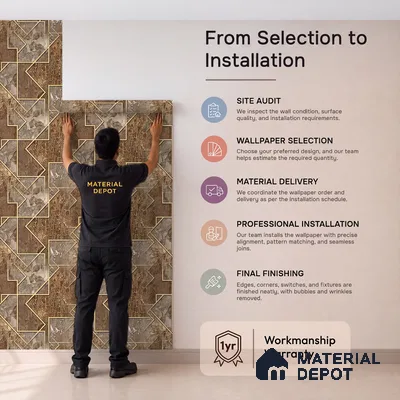 WK100-33 | 10 Meter x 21 Inches Patterned Look Wallpaper - 57.41 Sq. Ft. | Minimum 15% wastage during installation