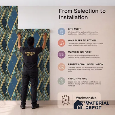 WK100-47 | 10 Meter x 21 Inches Geometric Look Wallpaper - 57.41 Sq. Ft. | Minimum 15% wastage during installation