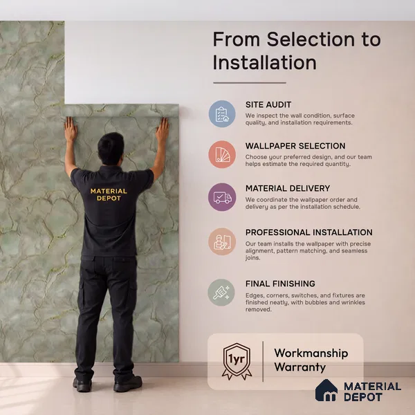 88202 | 5 Meter x 42 Inches Marble Look Wallpaper - 57.41 Sq. Ft. | Minimum 10% wastage during installation