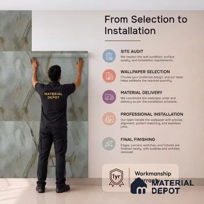 88205 | 5 Meter x 42 Inches Marble Look Wallpaper - 57.41 Sq. Ft. | Minimum 10% wastage during installation