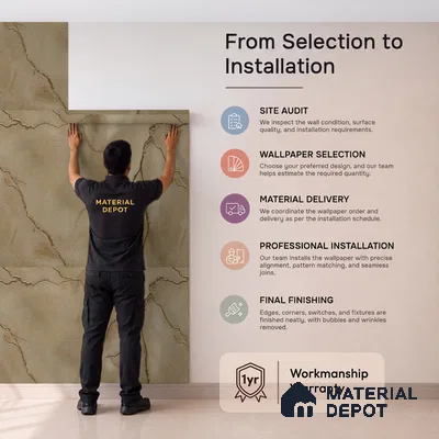 88204 | 5 Meter x 42 Inches Marble Look Wallpaper - 57.41 Sq. Ft. | Minimum 10% wastage during installation