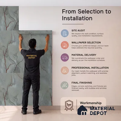 88203 | 5 Meter x 42 Inches Marble Look Wallpaper - 57.41 Sq. Ft. | Minimum 10% wastage during installation