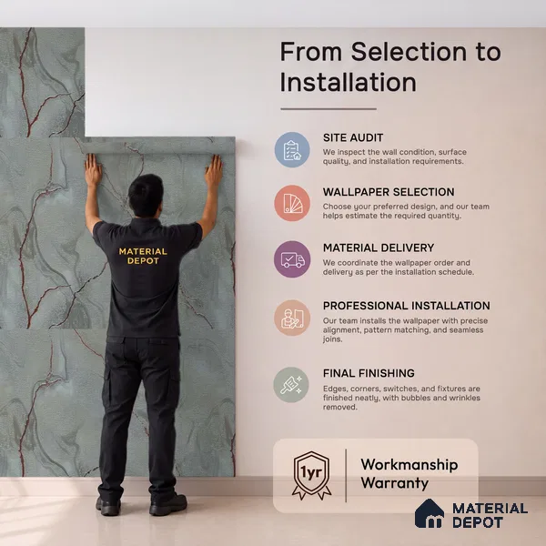 88203 | 5 Meter x 42 Inches Marble Look Wallpaper - 57.41 Sq. Ft. | Minimum 10% wastage during installation