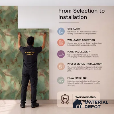 88206 | 5 Meter x 42 Inches Marble Look Wallpaper - 57.41 Sq. Ft. | Minimum 10% wastage during installation