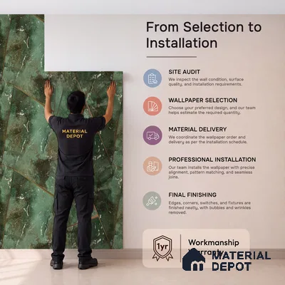 88306 | Green Marble Tile Geometric Wallpaper - 5 Meter x 42 Inches, 57.41 Sq. Ft. (Min. 15% Wastage)