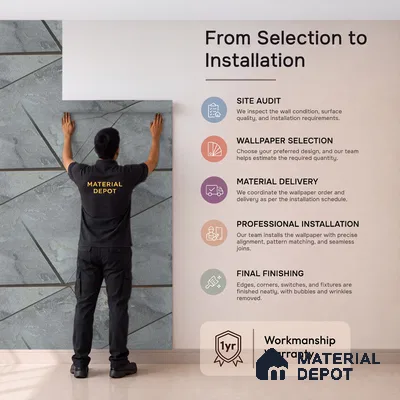 88304 | 5 Meter x 42 Inches Geometric Look Wallpaper - 57.41 Sq. Ft. | Minimum 15% wastage during installation