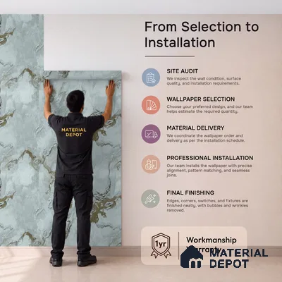 88401 | 5 Meter x 42 Inches Marble Look Wallpaper - 57.41 Sq. Ft. | Minimum 10% wastage during installation