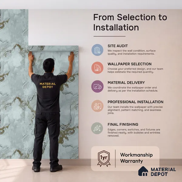 88401 | 5 Meter x 42 Inches Marble Look Wallpaper - 57.41 Sq. Ft. | Minimum 10% wastage during installation