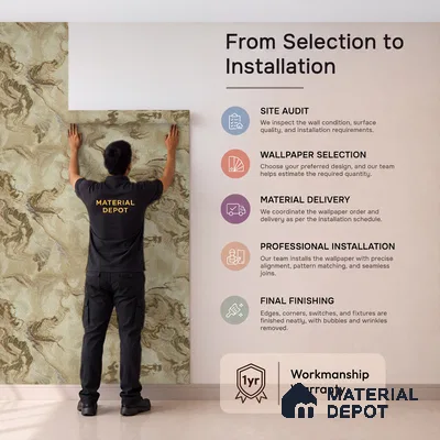 88404 | 5 Meter x 42 Inches Marble Look Wallpaper - 57.41 Sq. Ft. | Minimum 10% wastage during installation