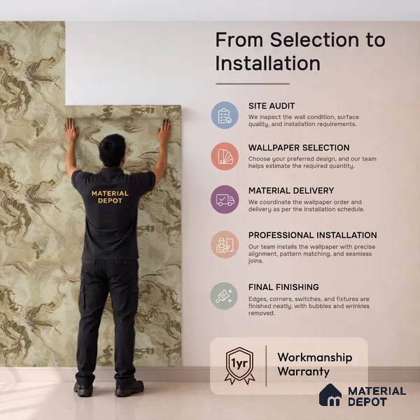 88404 | 5 Meter x 42 Inches Marble Look Wallpaper - 57.41 Sq. Ft. | Minimum 10% wastage during installation