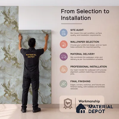 88402 | 5 Meter x 42 Inches Marble Look Wallpaper - 57.41 Sq. Ft. | Minimum 10% wastage during installation