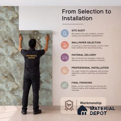 88405 | 5 Meter x 42 Inches Marble Look Wallpaper - 57.41 Sq. Ft. | Minimum 10% wastage during installation