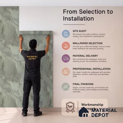 88503 | 5 Meter x 42 Inches Marble Look Wallpaper - 57.41 Sq. Ft. | Minimum 10% wastage during installation