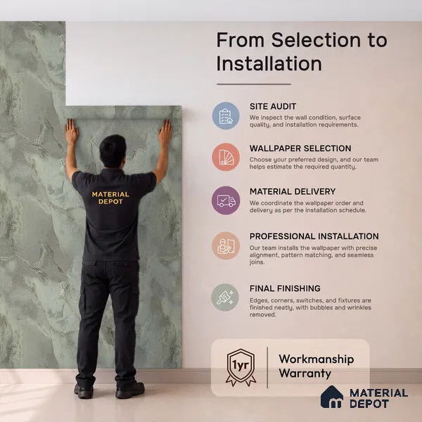 88503 | 5 Meter x 42 Inches Marble Look Wallpaper - 57.41 Sq. Ft. | Minimum 10% wastage during installation