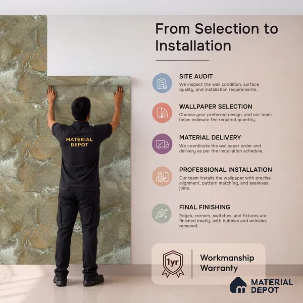 88504 | 5 Meter x 42 Inches Marble Look Wallpaper - 57.41 Sq. Ft. | Minimum 10% wastage during installation