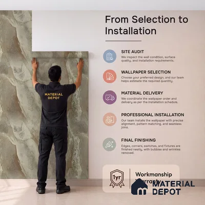 88505 | 5 Meter x 42 Inches Marble Look Wallpaper - 57.41 Sq. Ft. | Minimum 10% wastage during installation