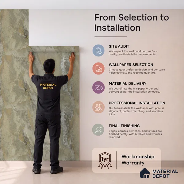 88502 | 5 Meter x 42 Inches Marble Look Wallpaper - 57.41 Sq. Ft. | Minimum 10% wastage during installation