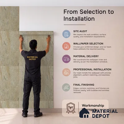 88702 | 5 Meter x 42 Inches Texture Look Wallpaper - 57.41 Sq. Ft. | Minimum 15% wastage during installation