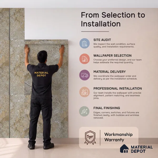 88804 | 5 Meter x 42 Inches Geometric Look Wallpaper - 57.41 Sq. Ft. | Minimum 15% wastage during installation