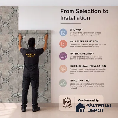 88903 | 5 Meter x 42 Inches Patterned Look Wallpaper - 57.41 Sq. Ft. | Minimum 15% wastage during installation