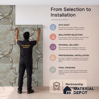 88902 | 5 Meter x 42 Inches Patterned Look Wallpaper - 57.41 Sq. Ft. | Minimum 15% wastage during installation