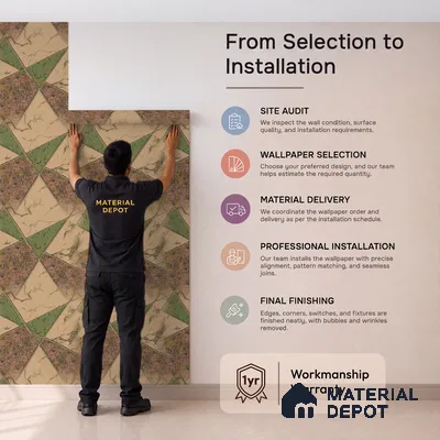 WK150-51 | 10 Meter x 21 Inches Geometric Look Wallpaper - 57.41 Sq. Ft. | Minimum 15% wastage during installation
