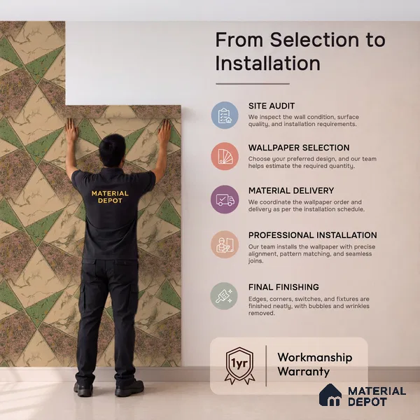 WK150-51 | 10 Meter x 21 Inches Geometric Look Wallpaper - 57.41 Sq. Ft. | Minimum 15% wastage during installation