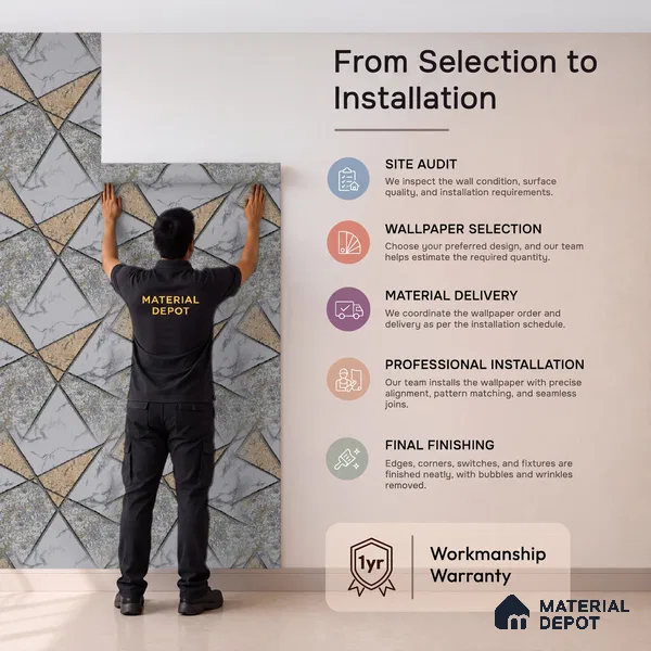 WK150-52 | 10 Meter x 21 Inches Geometric Look Wallpaper - 57.41 Sq. Ft. | Minimum 15% wastage during installation