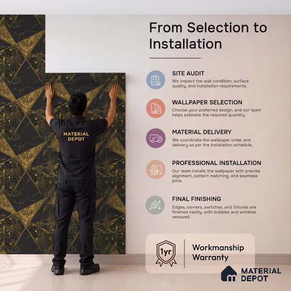 WK150-53 | 10 Meter x 21 Inches Geometric Look Wallpaper - 57.41 Sq. Ft. | Minimum 15% wastage during installation