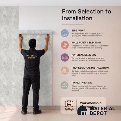 WK150-19 | 10 Meter x 21 Inches Florals Look Wallpaper - 57.41 Sq. Ft. | Minimum 15% wastage during installation