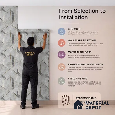 WK150-11 | 10 Meter x 21 Inches Geometric Look Wallpaper - 57.41 Sq. Ft. | Minimum 15% wastage during installation