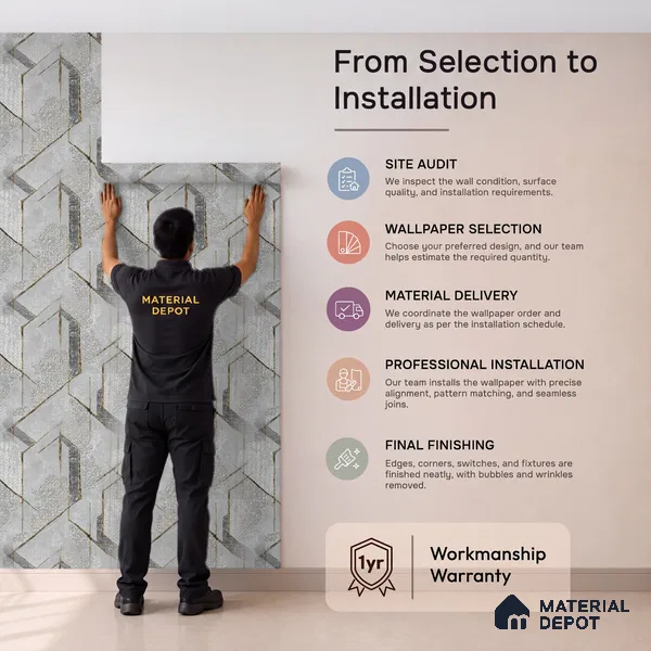 WK150-11 | 10 Meter x 21 Inches Geometric Look Wallpaper - 57.41 Sq. Ft. | Minimum 15% wastage during installation