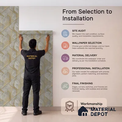 WK150-09 | 10 Meter x 21 Inches Geometric Look Wallpaper - 57.41 Sq. Ft. | Minimum 15% wastage during installation