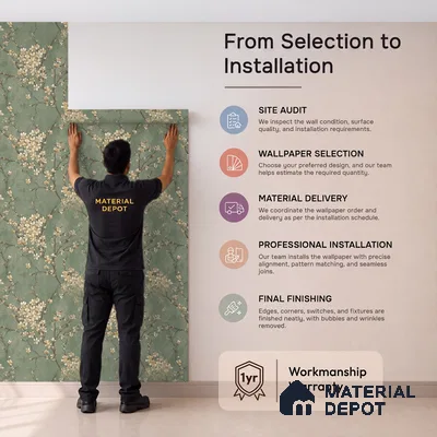 WK150-47 | 10 Meter x 21 Inches Florals Look Wallpaper - 57.41 Sq. Ft. | Minimum 15% wastage during installation