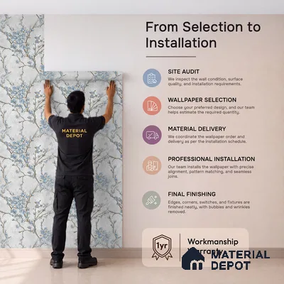 WK150-48 | 10 Meter x 21 Inches Florals Look Wallpaper - 57.41 Sq. Ft. | Minimum 15% wastage during installation