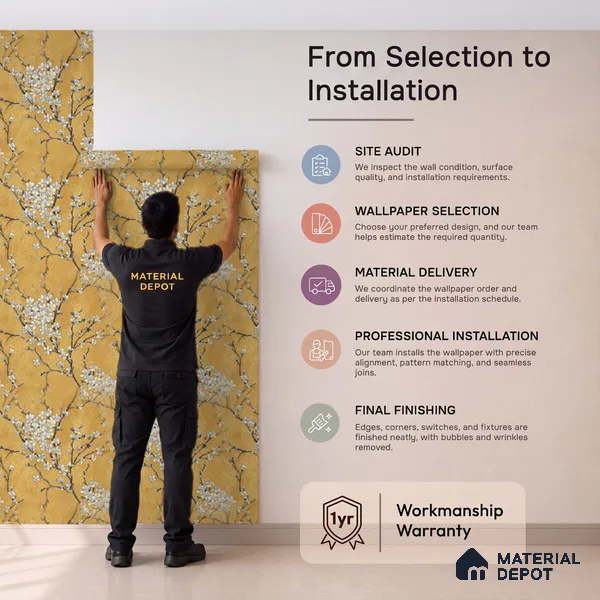 WK150-49 | 10 Meter x 21 Inches Florals Look Wallpaper - 57.41 Sq. Ft. | Minimum 15% wastage during installation