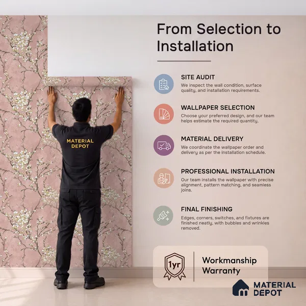 WK150-46 | 10 Meter x 21 Inches Florals Look Wallpaper - 57.41 Sq. Ft. | Minimum 15% wastage during installation