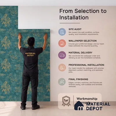 WK150-07 | 10 Meter x 21 Inches Damask Look Wallpaper - 57.41 Sq. Ft. | Minimum 15% wastage during installation