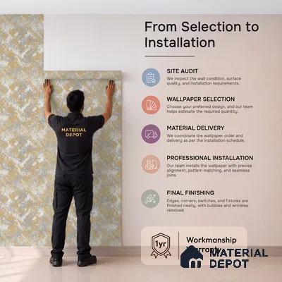 WK150-26 | 10 Meter x 21 Inches Patterned Look Wallpaper - 57.41 Sq. Ft. | Minimum 15% wastage during installation