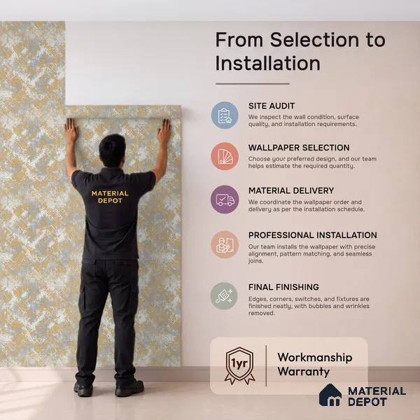 WK150-26 | 10 Meter x 21 Inches Patterned Look Wallpaper - 57.41 Sq. Ft. | Minimum 15% wastage during installation